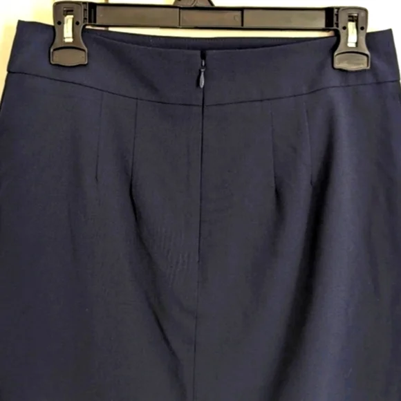 ANN TAYLOR | Factory Navy Blue Lined  Pencil Skirt Size 0 - Picture 3 of 4